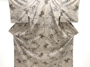 樹木に寺院模様織り出し本場泥大島紬着物(9マルキ)